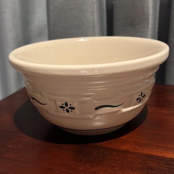 Longaberger Mixing Bowl 6.5" Woven Traditions Basketweave Green Decoration - Picture 8 of 13